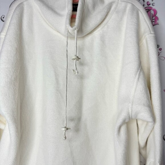 Weekend edition sweater long Cozy White Hooded Pullover heart embroidered - Picture 10 of 13